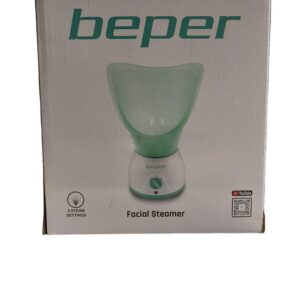 BEPER 40.967N - Sauna Facial y Aromaterapia 2 Potencias, Tratamientos de Cuidado y Relajantes, Hidratación y Limpieza de la Cara, Tanque para Esencias Perfumadas, Blanco y Verde/ Turquesa