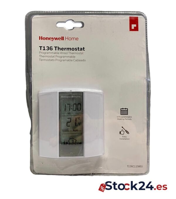 T136 Honeywell Home T136C110AEU T136: Termostato Programable, Blanco – stock24