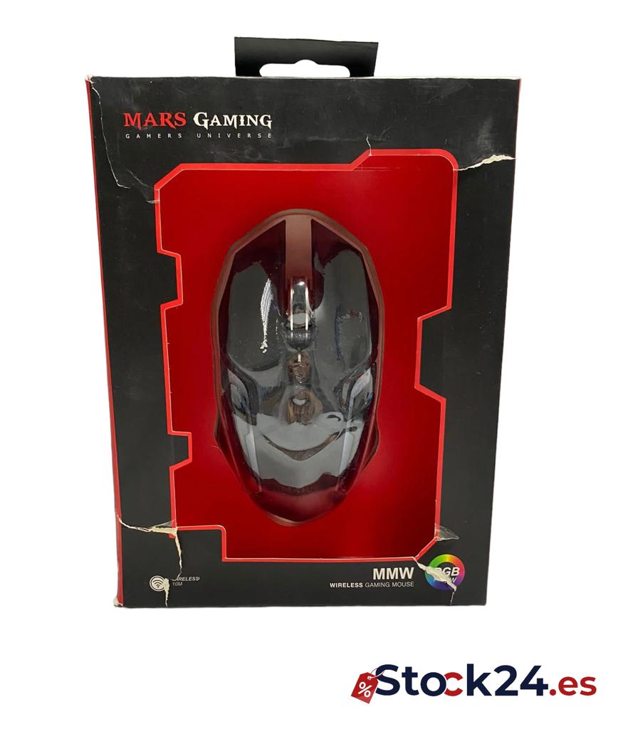 Mars gaming MMW, Ratón Gaming Inalámbrico, LED Óptico 3200DPI, RGB Flow, Negro