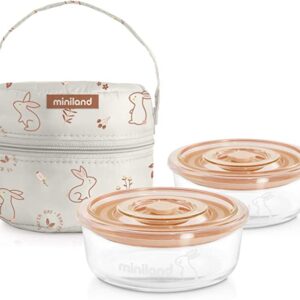 Miniland Pack-2x200ml Set de Herméticos y Funda