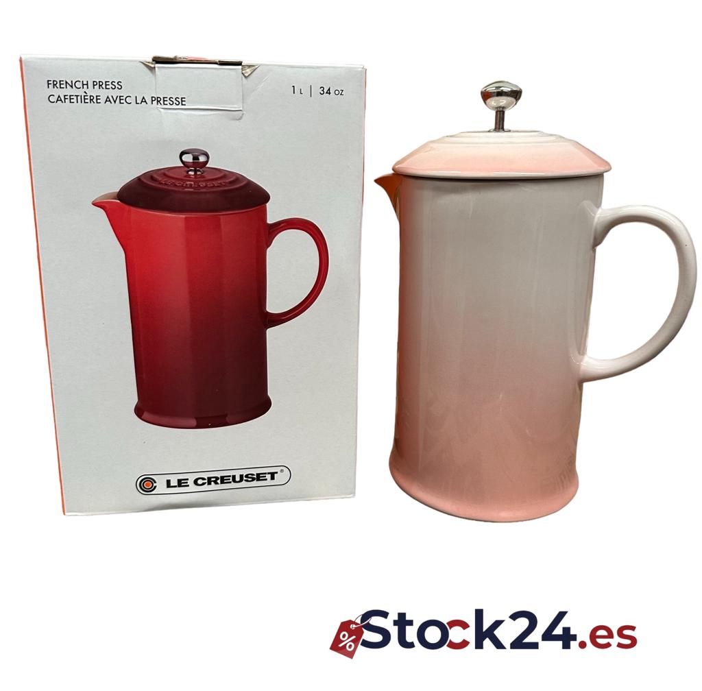 Le Creuset Cafetera de prensa de cerámica de gres, 1 L, Shell Pink