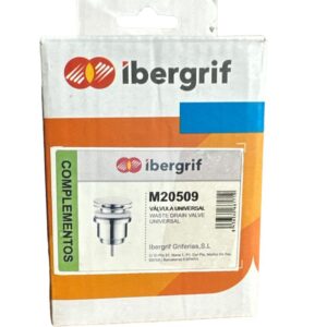 Ibergrif, Desagües Lavabo Universal Con/Sin Rebosadero, Válvula Tapón Automatica Pop up, Plata