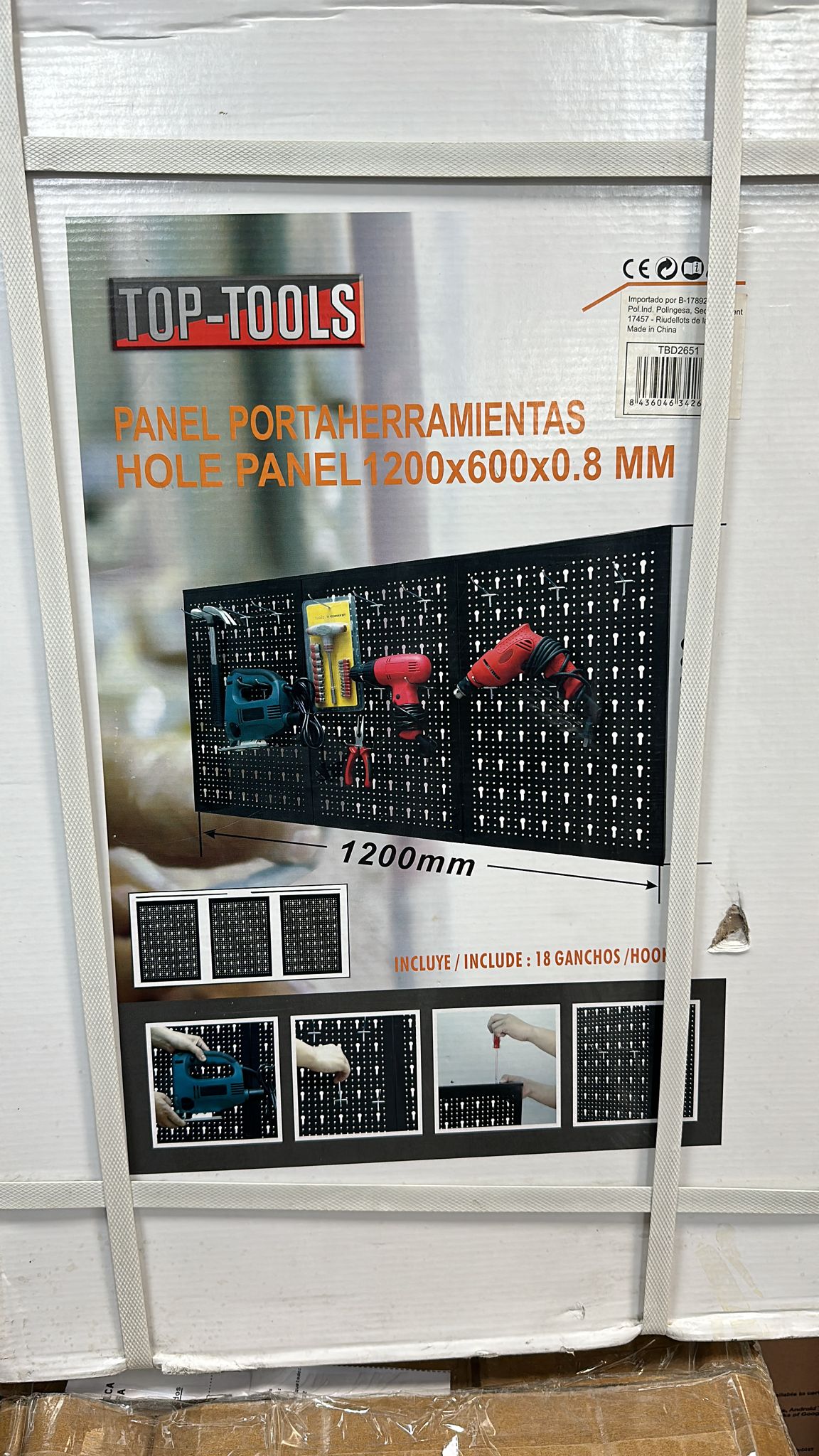 Tableros perforados de metal con juego de 18 ganchos