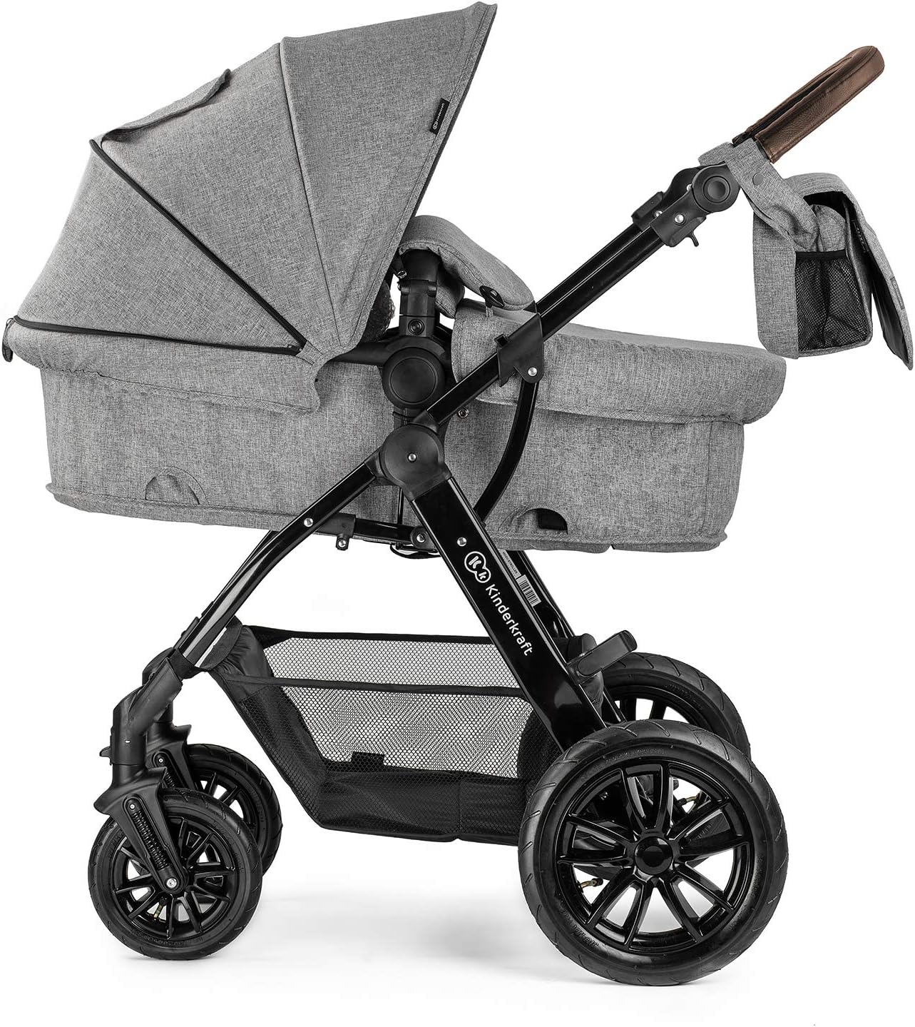 Kinderkraft MOOV carrito bebé 3 piezas, silla coche MINK PRO I-Size incluso, carro 3 en 1, silla paseo, sistema de viaje, plegable, con accesorios, góndola, adaptateurs, 22 kg, mezcla gris - Imagen 2