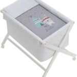 Interbaby 92082-31 - Minicuna de Madera con Textil Tipi Oso Gris, unisex